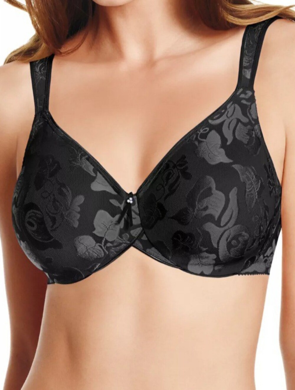 Wacoal Awareness Black Floral Underwire Bra, Size 42D